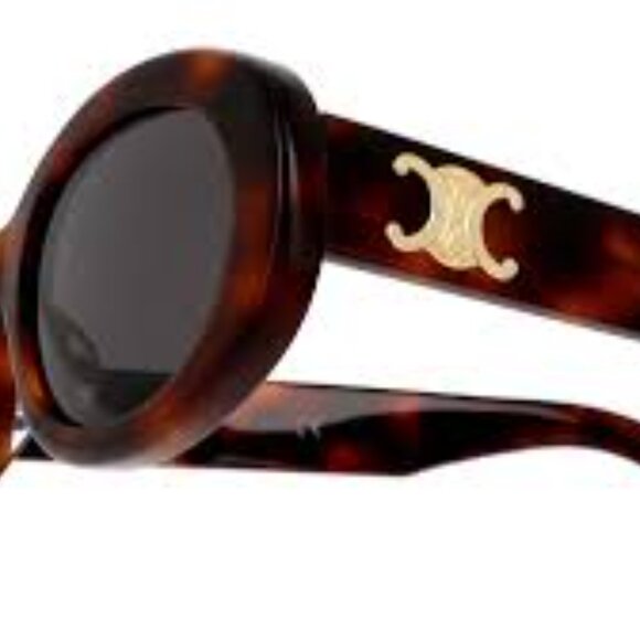 Celine Oval Tortoise Havana Triomphe Sunglasses - Picture 1 of 6